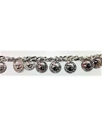 50 Cm Passementerie Argent tête de chaîne médaille 1 cm de haut