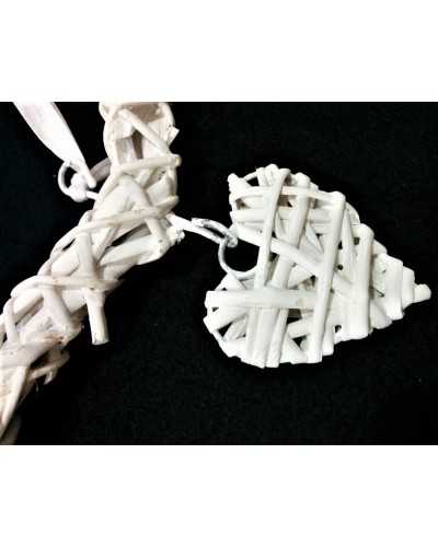 Object Heart shabby white wood 25 cm