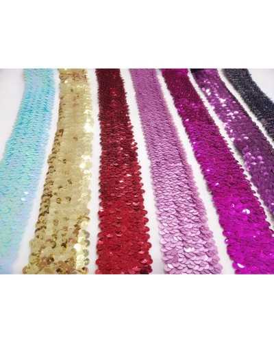 Trimmings Sequins Elastic Ribbon Edge 5 cm high