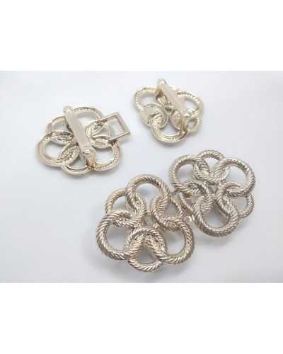 Frogs Rändelhaken aus poliertem Metall mit Soutache-Effekt, cm 6 x 3