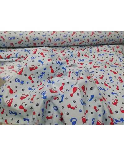 50 cm Tissu Coton Imprimé Chat Empreinte Patte Haut 150 Cm