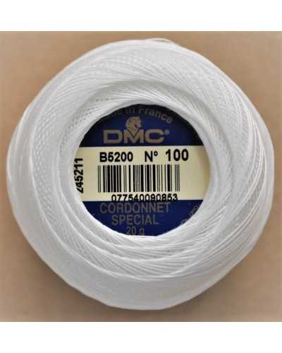 Hilo de ganchillo Cordonet special B5200 N°100 DMC blanco 20 gramos