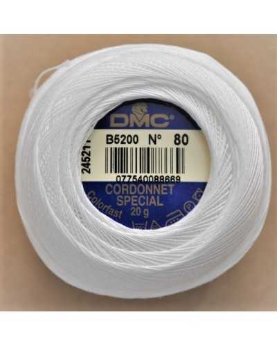 Cordonet Special B5200 N° 80 DMC Blanco 20 Gramos Hilo Ganchillo