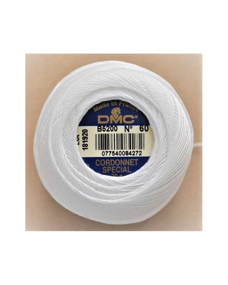 Cordonet Special B5200 N° 60 DMC White 20 Grams Crochet Thread