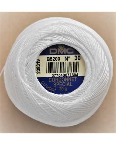 Cordonet Special B5200 N° 30 DMC White 20 Grams Crochet Thread