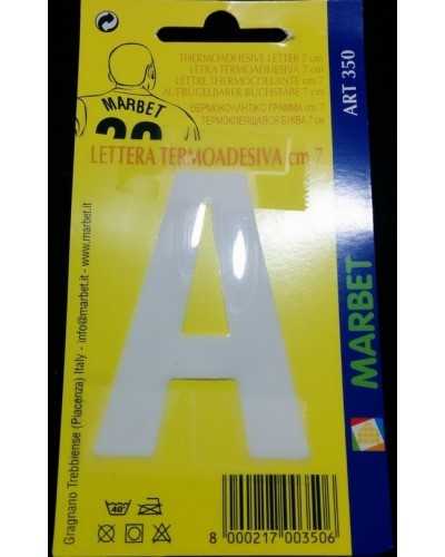Aplicación Letra Termoadhesiva Pvc Blanco Alto Cm 7 Marbet