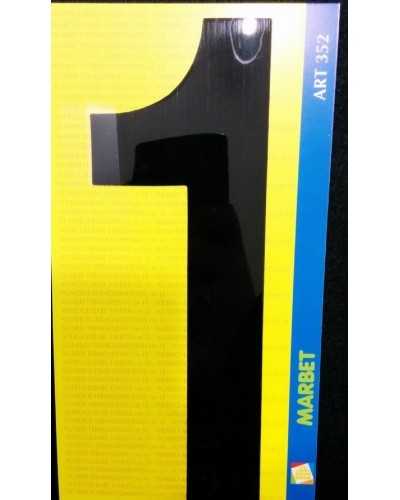 Numéros thermoadhésifs en grand marbet pvc noir de 18 cm de haut