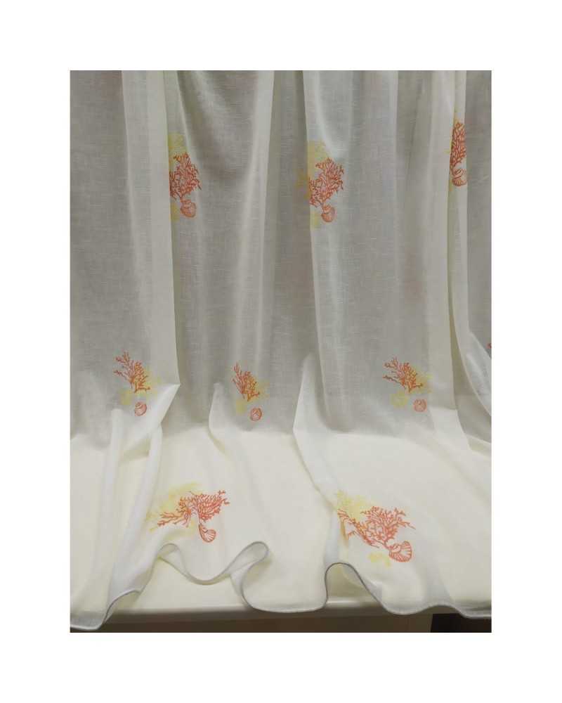TISSU RIDEAU 50 CM HAUT 300 CM CORAIL