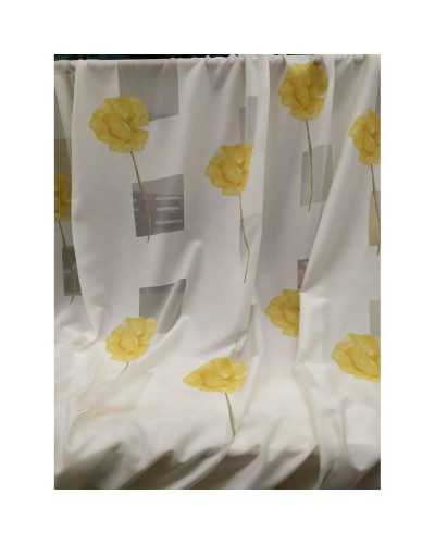 TISSU RIDEAU 50 CM LARGEUR 300 CM FLEURS ORGANZA