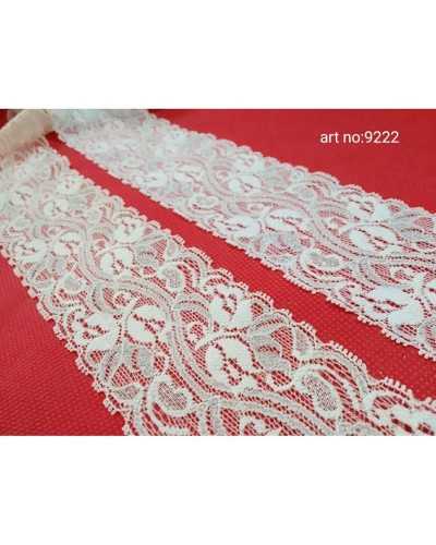 Besatz elastische Spitze Silber Lurex Spitze hoch 6 cm