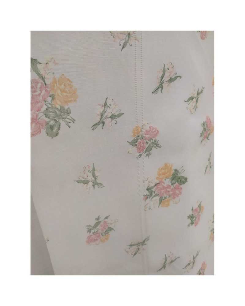 50 CM CURTAIN FABRIC MUSLIN FLOWERS PUNTO GIGLIUCCIO HIGH 90