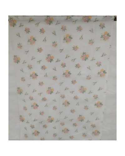 50 CM CURTAIN FABRIC MUSLIN FLOWERS PUNTO GIGLIUCCIO HIGH 90
