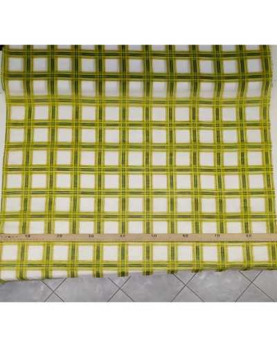 50 CM GREEN CHECK CURTAIN FABRIC MUSLIN WIDTH 90