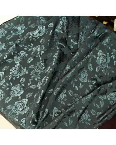 50 CM TISSU CADY SOIE JACQUARD FLEUR PUCCI LARGEUR 150CM