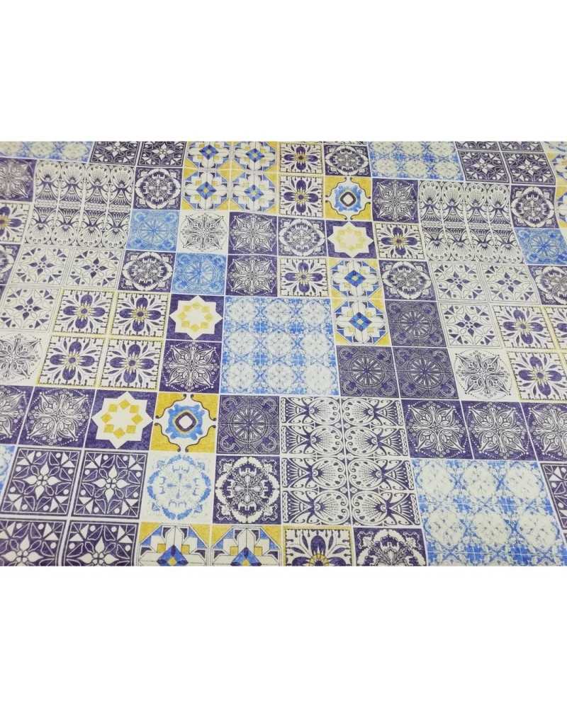 TAPIZADO TEJIDO ALGODON 50 CM ESTAMPADO MAYOLICA CEMENTINA ALTO 280