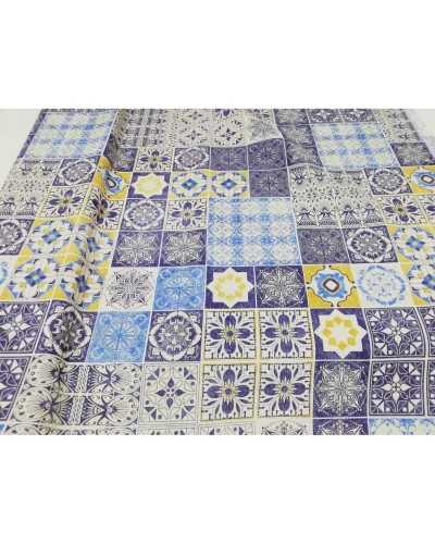 50 CM COTTON FABRIC UPHOLSTERY PRINTING CEMENTINE MAJOLICA HIGH 280