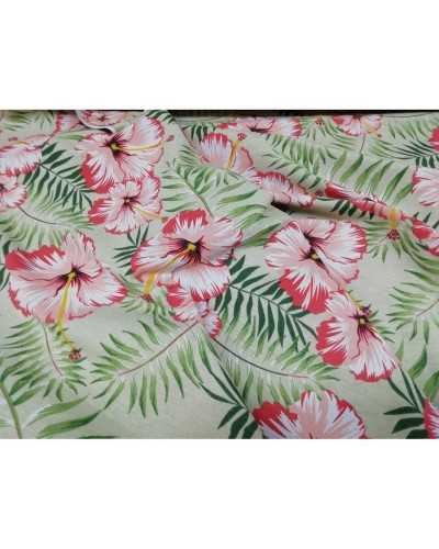 TELA DE TAPICERÍA DE ALGODÓN CON ESTAMPADO DE PALMERAS TROPICALES DE 50 CM ANCHO 280