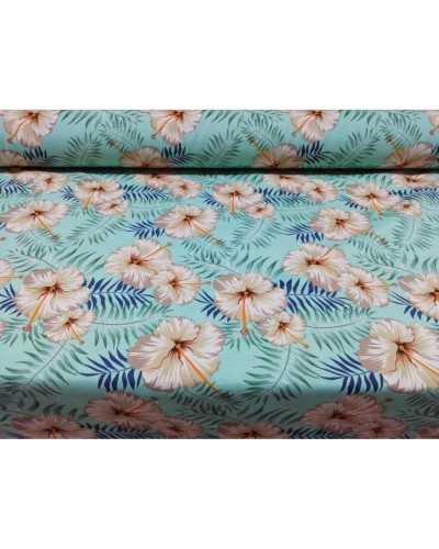 TISSU D'AMEUBLEMENT COTON IMPRIMÉ PALMES TROPICALES 50 CM LARGEUR 280