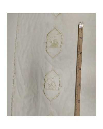 TISSU RIDEAU MÉDAILLON ORGANZA ANGE 30 CM HAUTEUR 60 CM