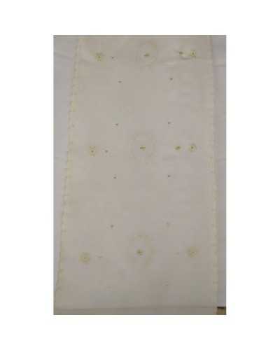 50 CM CURTAIN FABRIC EMBROIDERED GOLD SCALLOP 60 CM HIGH