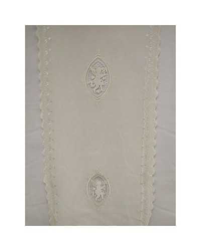 CURTAIN FABRIC MEDALLION MACRAME' ANGEL SCALLOPED 60 CM HIGH