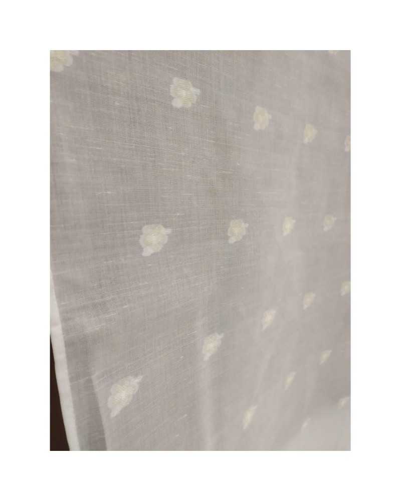 50 CM LINEN CURTAIN FABRIC FIL COUPE' FIORELLINO 60 CM HIGH