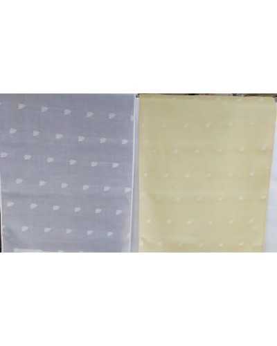 50 CM LEINENVORHANG STOFF FIL COUPE' FIORELLINO 60 CM HOCH