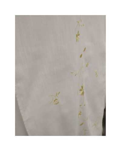 50 CM TESSUTO TENDINA MISTO LINO FIORE RICAMATO RAMAGE ALTO 60 CM