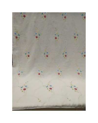 RIDEAU 50 CM TISSU BRODÉ FLEURS COLORÉES HAUT 300 CM