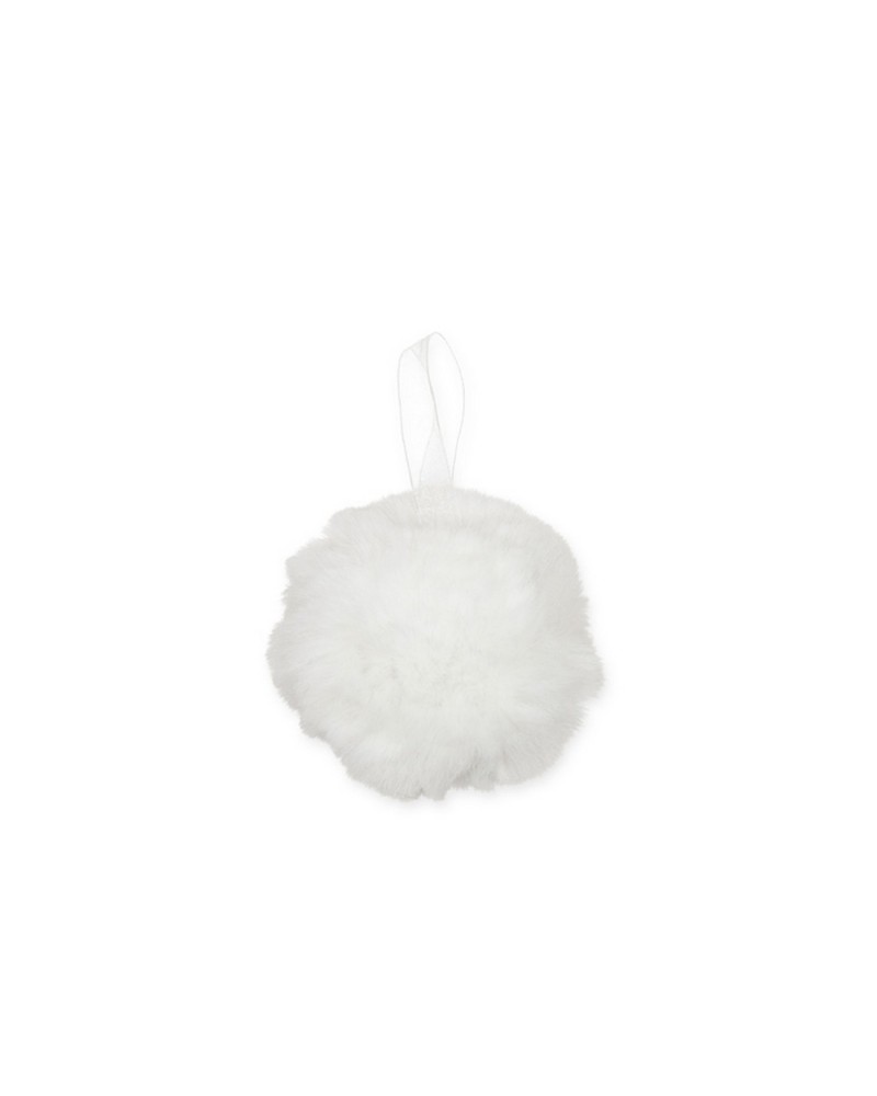 3 uds pompón gancho piel crema diámetro. 7 cm