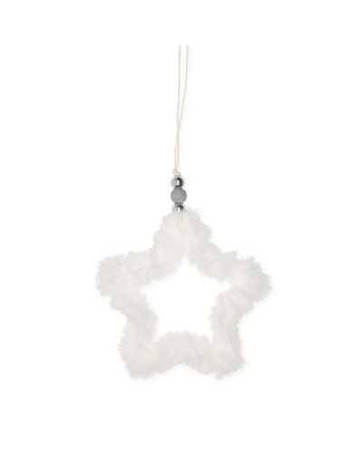 4 Pz Appendino Stella Star Pelliccia Cordino Perla Alto 11 Cm