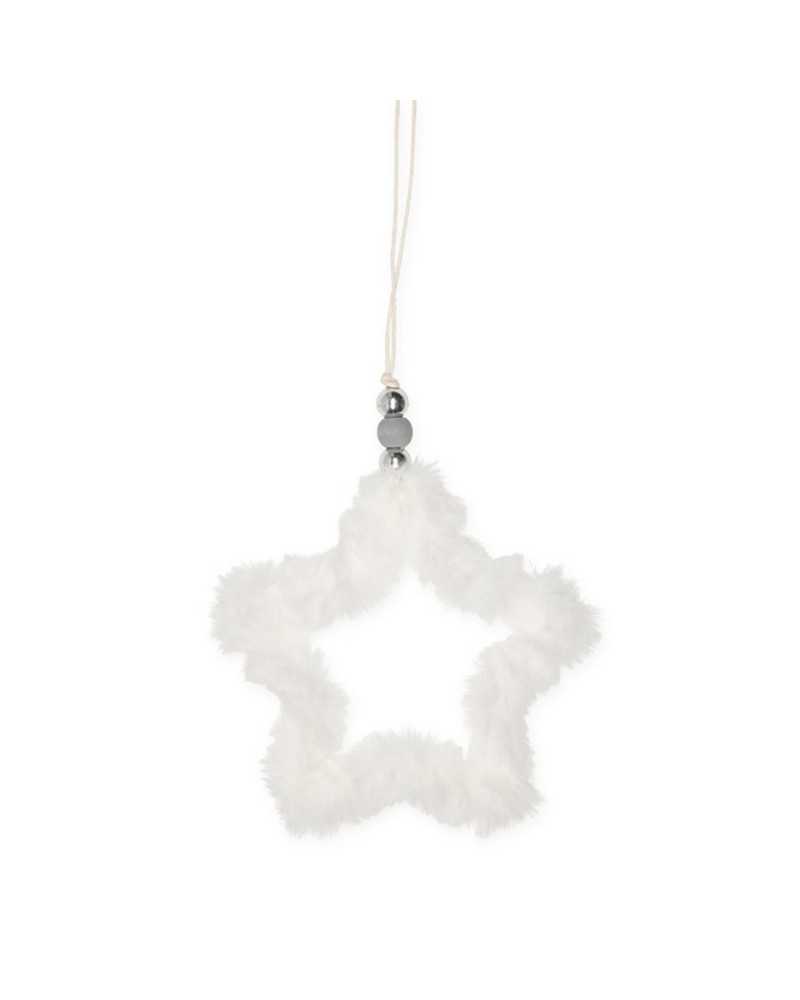 4 Pz Appendino Stella Star Pelliccia Cordino Perla Alto 11 Cm