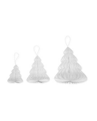 Lot de 3 décorations d'arbres 10/15/20 cm en papier de soie