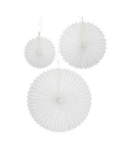 3 Set Decorazione Ventaglio Carta Velina 20/30/40 Cm