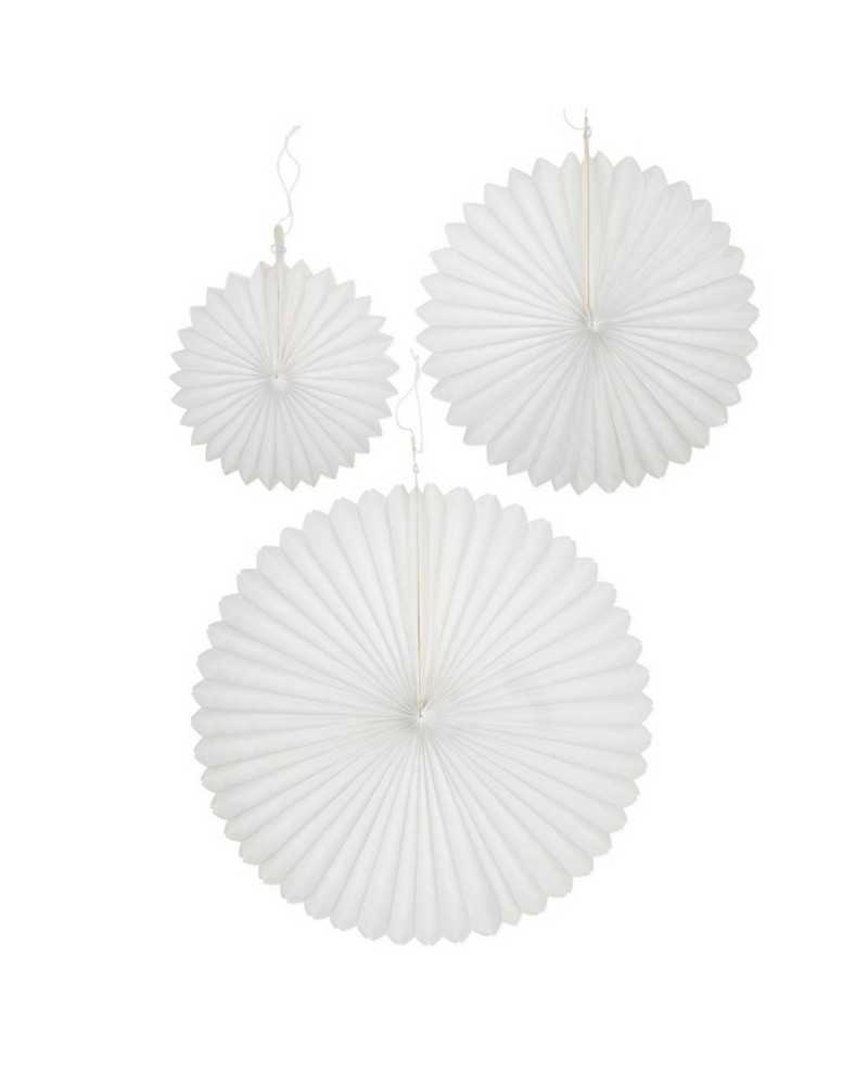 Set 3 Abanicos De Papel De Seda 20/30/40 Cm