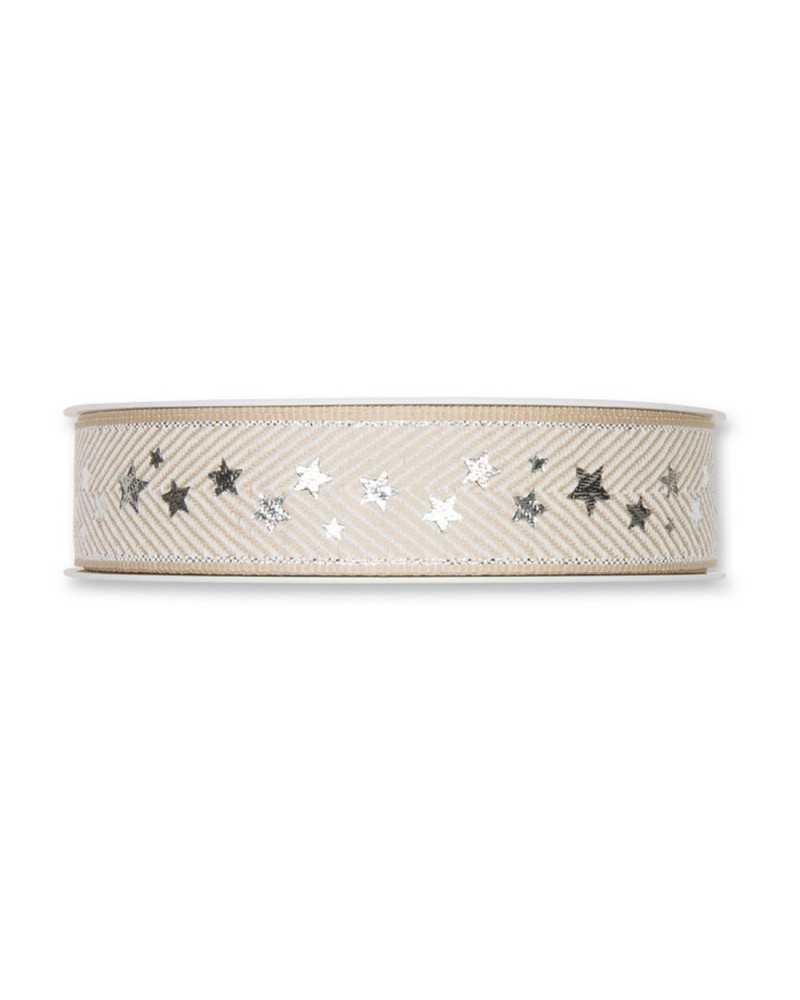 20 Mt Christmas Ribbon Linen Stars 20 Mm High