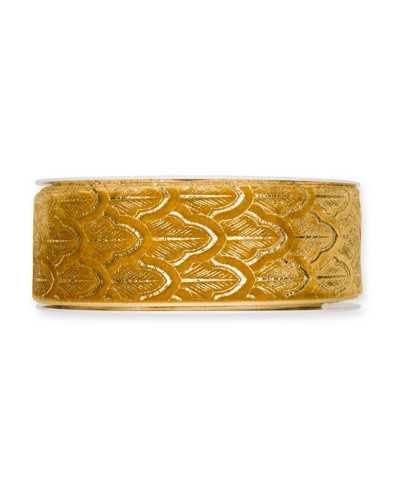 6 Mt Passementerie Ruban De Noël Velours Or Feuille Lurex 38 Mm De Haut