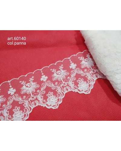 Trimmings Tulle Lace Cream Flowers Scalloped High 75 Mm