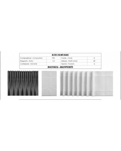 Multi-pocket curtain rod White 2 Threads 5 Cm High