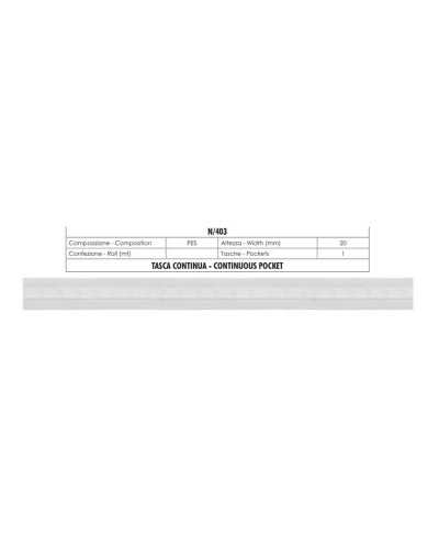 Barra cortina Draper Paquete 1 Bolsillo Continuo Blanco 2 cm alto