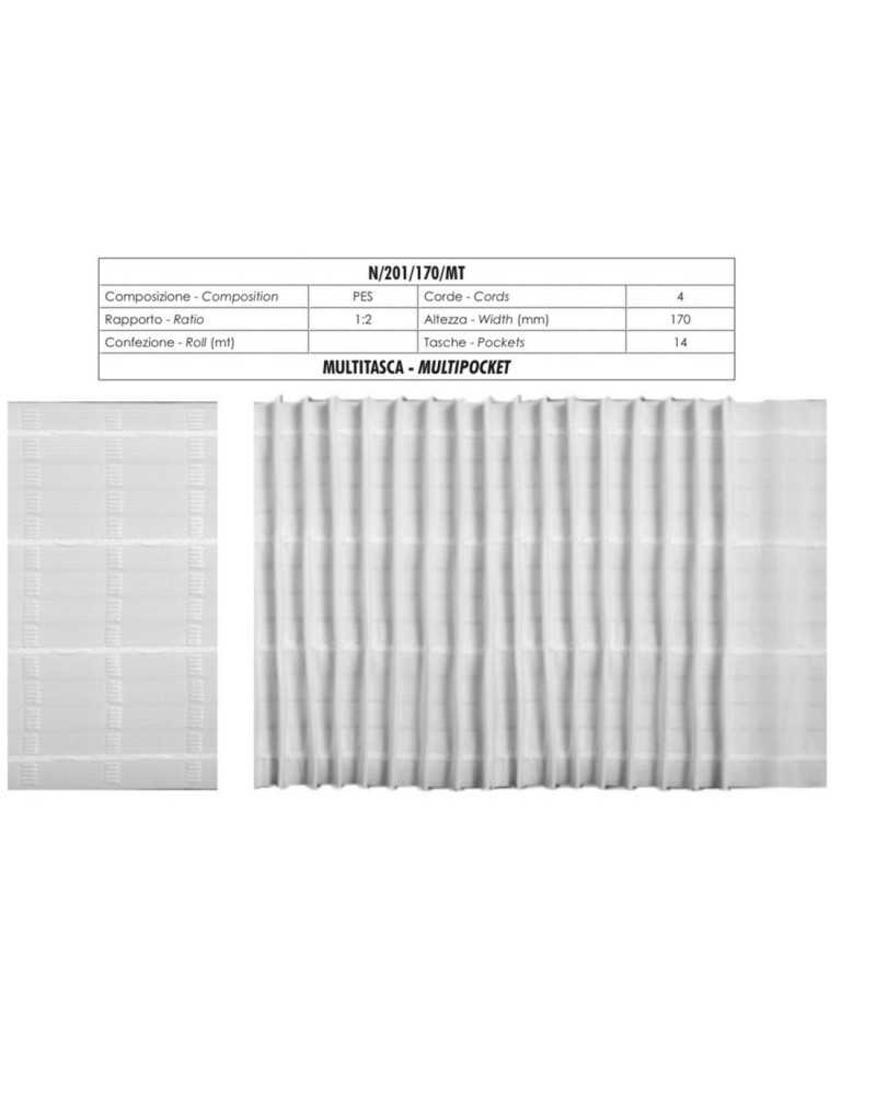 Weißer 17 cm hoher 4-fädiger Polyester-Kordelzug mit mehreren Taschen