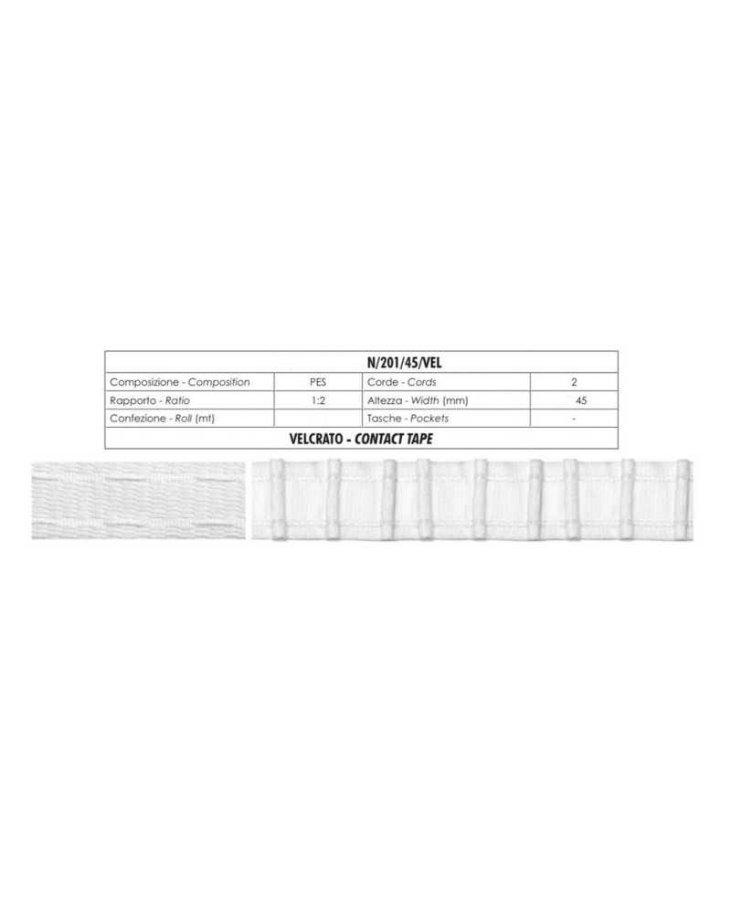 Curling Curtain Rod White Velcro Tape 2 Threads High 45 Mm
