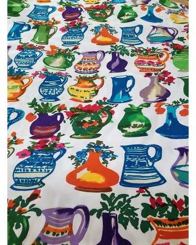 Cotton Fabric Drill Printed design Jugs and pots Ceramic high 150