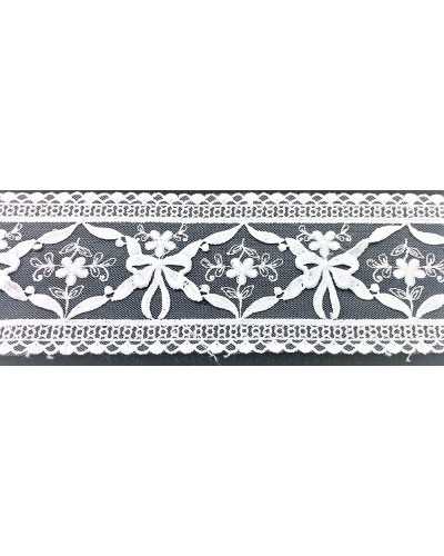 Dentelle Festonnée Dentelle de tulle Noeud Rehaussé 8 cm de haut ivoire