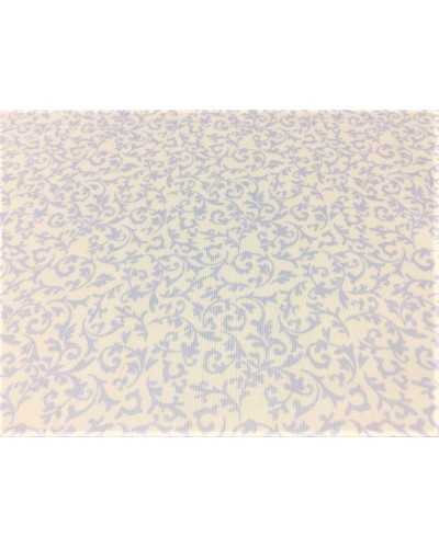 Milleriche Pure Cotton design white background casmer pink and light blue arabesque 150 cm high