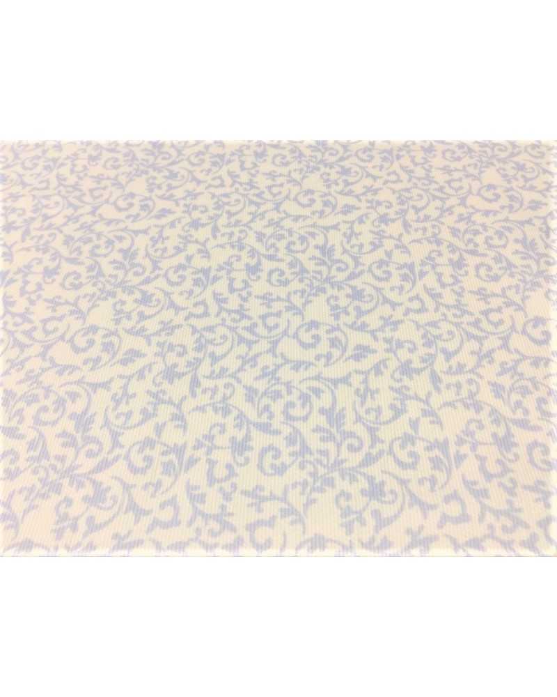 Milleriche Pure Cotton design white background casmer pink and light blue arabesque 150 cm high
