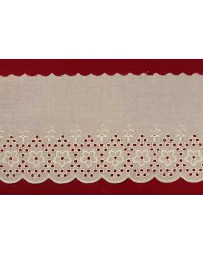 Dentelle San Gallo Blanche Brodée Festonnée 12 Cm De Haut