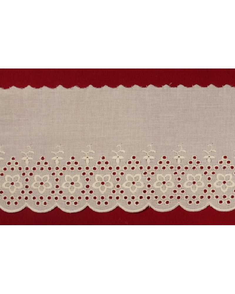 Dentelle San Gallo Blanche Brodée Festonnée 12 Cm De Haut