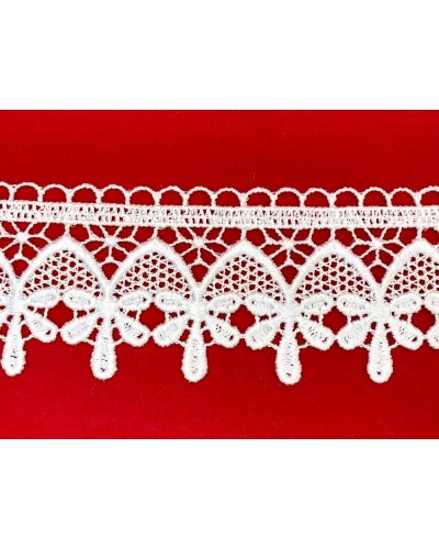 Passamaneria Pizzo Macramè Merletto Bianco Alto 6 Cm