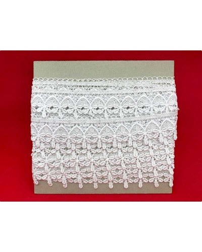Passamaneria Pizzo Macramè Merletto Bianco Alto 6 Cm